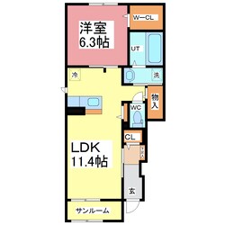 リヨン鯖江　02の物件間取画像